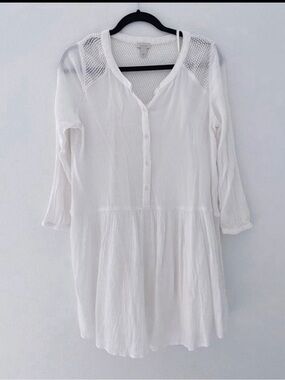 Nordstrom Hinge women's white boho style drop waist summer dress size small